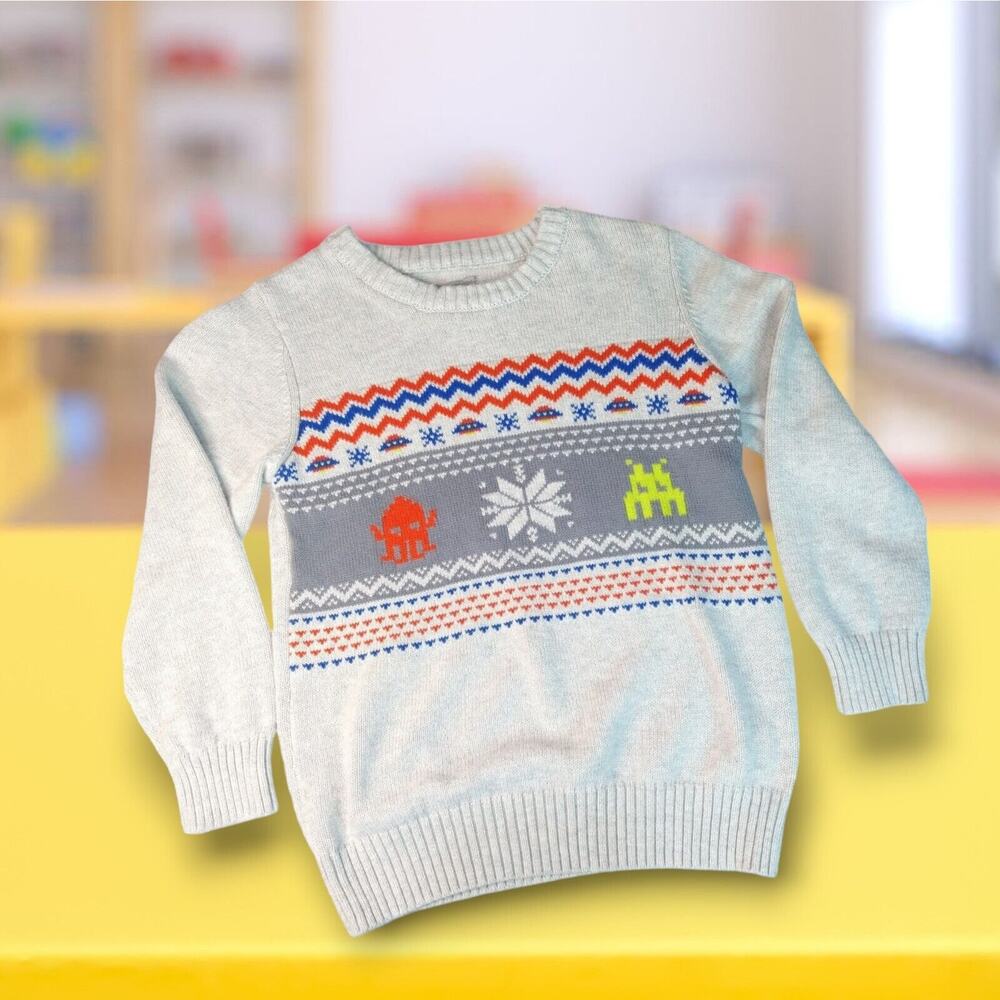 Space Invaders Video Games Alien Boys Pullover Sweater 365 Kids Garanimals SZ 6